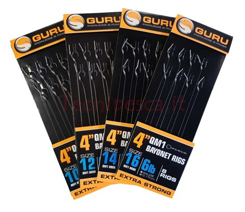 GURU QM1 Bayonet Ready Rigs 4"(10 cm) - 14 QM1 - 9lb/0,19mm