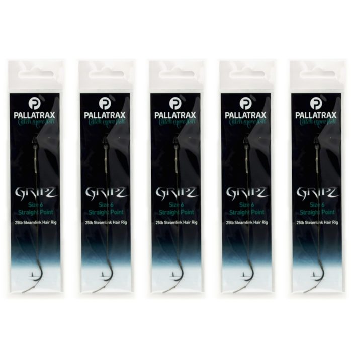 PALLATRAX GRIPZ STRAIGHT POINT HAIR RIGS SIZE 8 15LB STEAMLINK