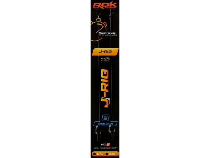 ROK J-RIG Wide Gape - 2db/csomag - előkötött horog - 8 - 0,32mm