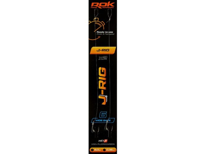 ROK J-RIG Wide Gape - 2db/csomag - előkötött horog - 6 - 0,35mm