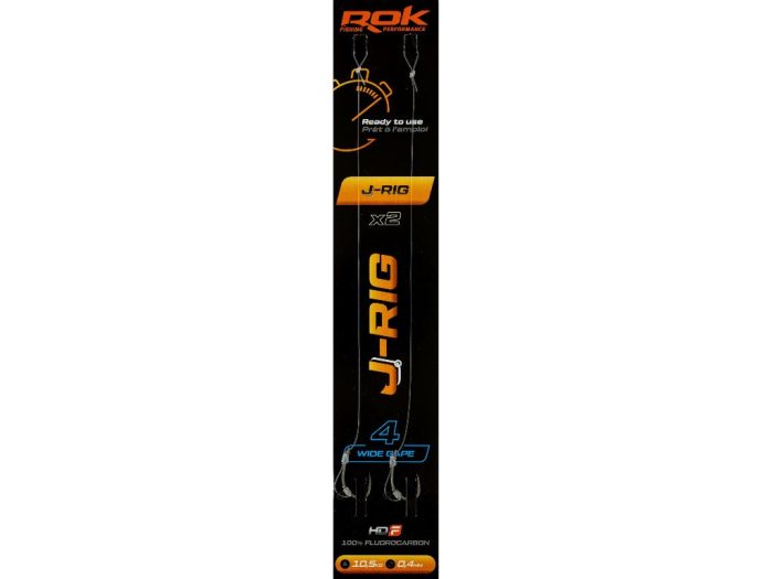 ROK J-RIG Wide Gape - 2db/csomag - előkötött horog -  4 - 0,40mm