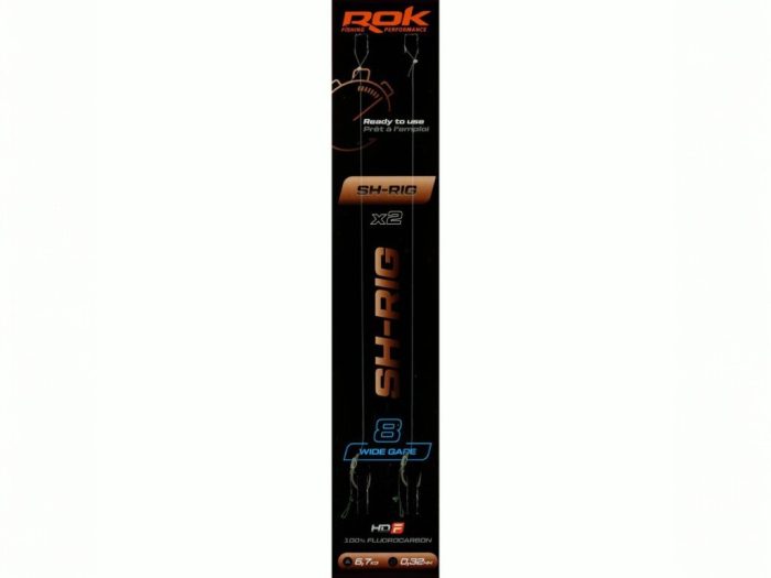 ROK SH-RIG Wide Gape - 2db/csomag - előkötött horog - 8 - 0,32mm