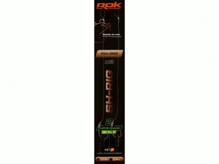 ROK SH-RIG Curve Shank Barbless - 2db/csomag - előkötött szakáll nélküli horog -  2 - 0,40mm