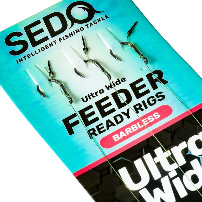 SEDO Ultra Wide Barbless Feeder  - Előkötött Szakáll Nélküli Feeder Előke 8-as 0.14mm fonott damil - 10mm tüske